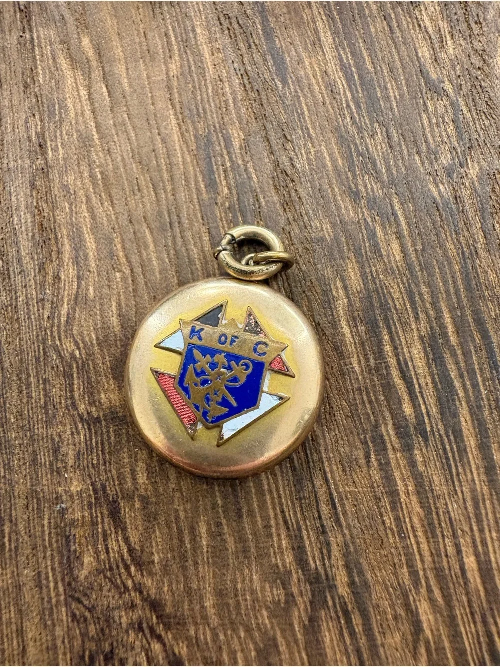 Vintage Gold Tone Knights of Columbus Locket Pendant